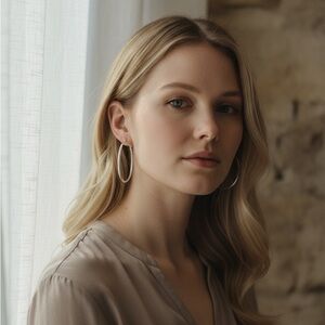 .925 Sterling Silver Hoop Earrings Classic Hoops Timeless Everyday Jewelry